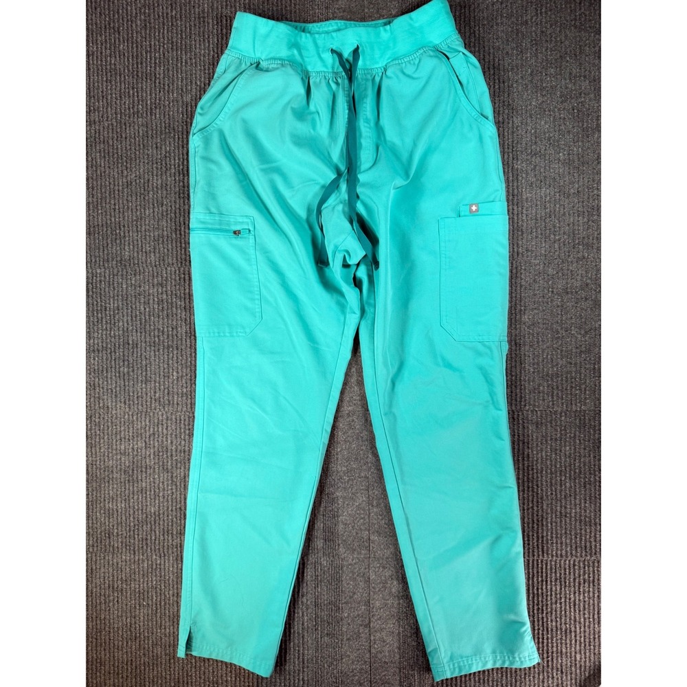 FIGS Technical Collection Yola Cargo Scrub Pants Teal Green Mens Medium M